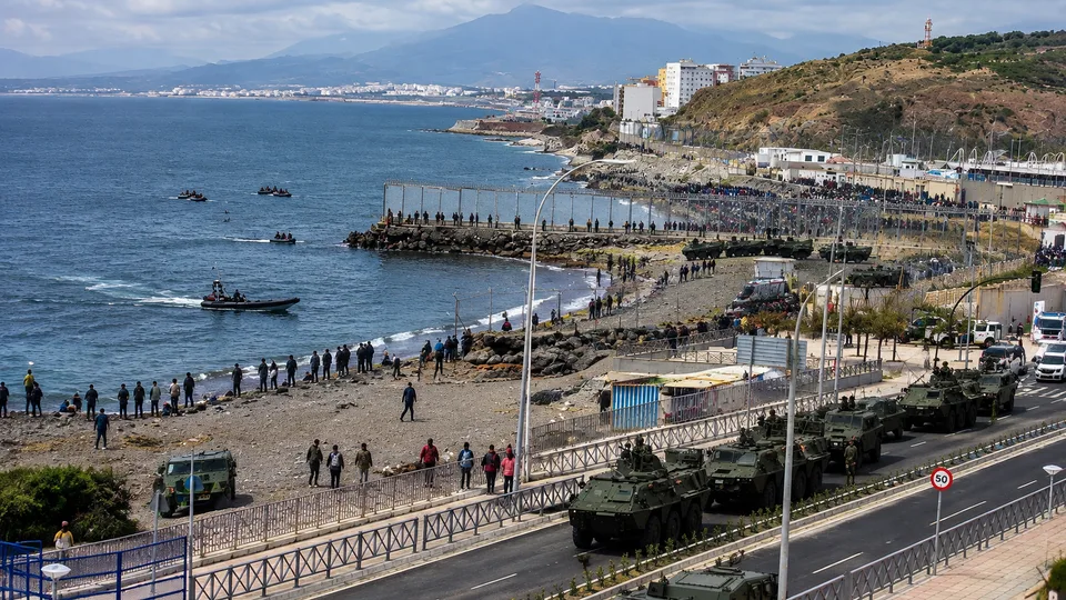 Vista de la frontera entre Ceuta y Marruecos.